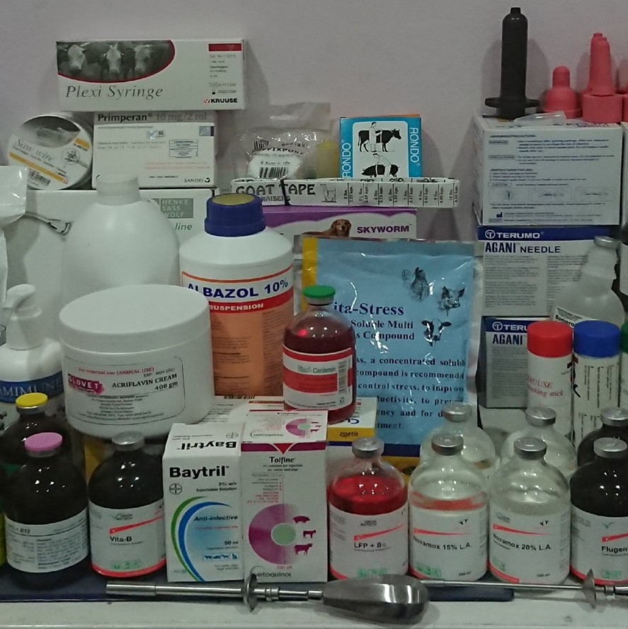 Line up of various medicine